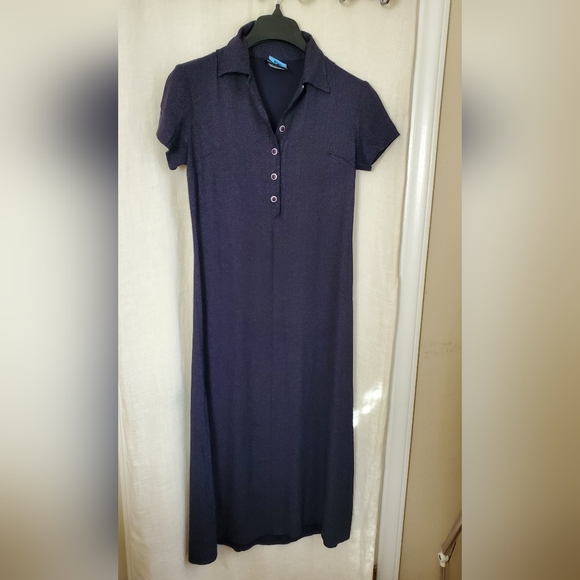 Vintage Blue retro style micro dot dress - Picture 4 of 5